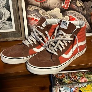 Vans Sk8 Hi size 10 brown and orange used